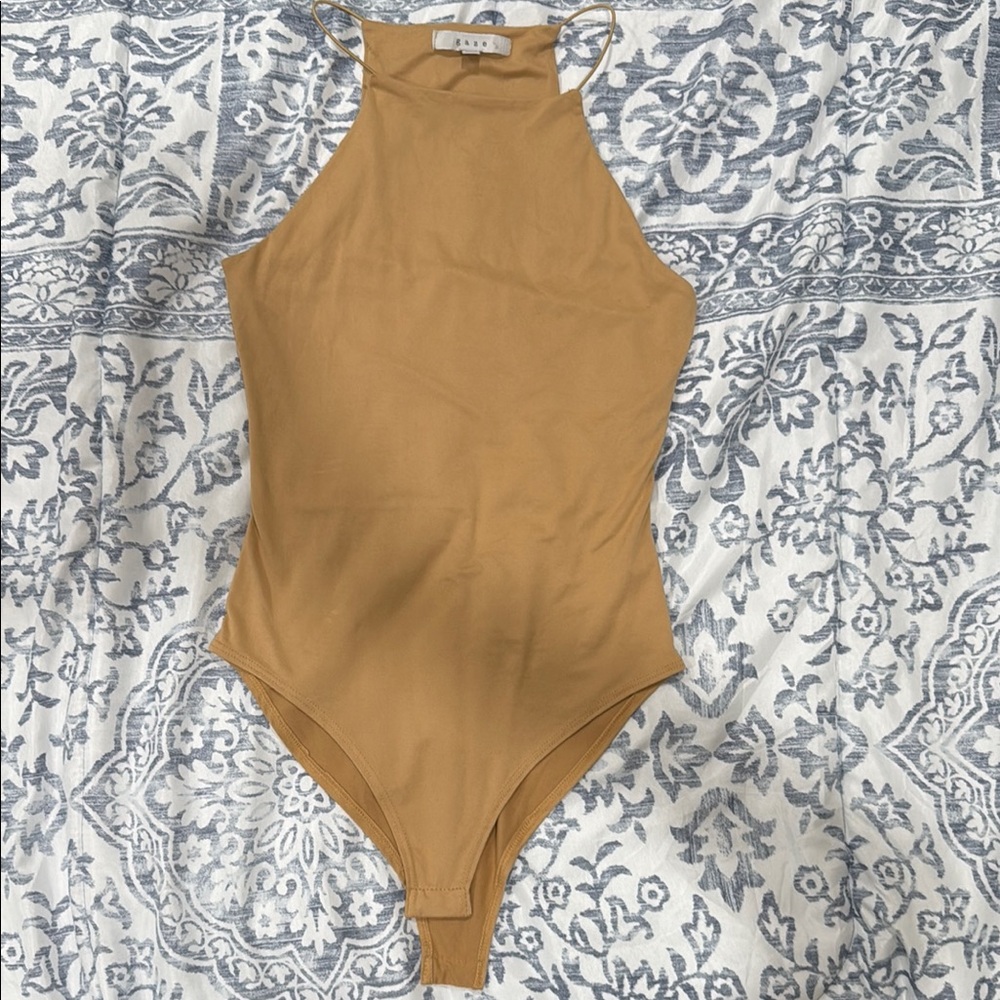Tan High Neck Bodysuit